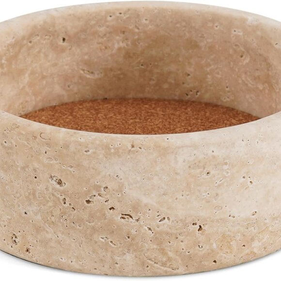 Marble Wine Bottle Coaster 5.5" Inches - Color: Travertine New in Box - Picture 2 of 4